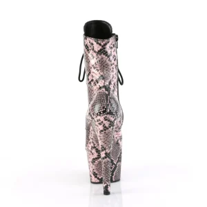 ADORE - 18 cm bottine talon haut femme pleaser motif serpent rose