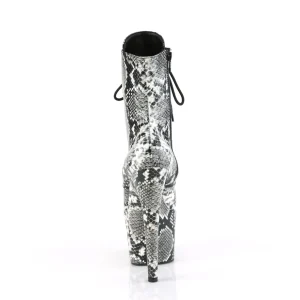 ADORE - 18 cm bottine talon haut femme pleaser motif serpent noires