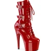 ADORE-1043 - 18 cm plateforme bottines talons aiguilles vernis rouges