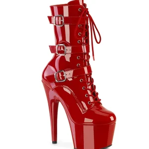 ADORE-1043 - 18 cm plateforme bottines talons aiguilles vernis rouges