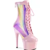 ADORE-1047 - 18 cm plateforme bottines talons aiguilles vernis rose