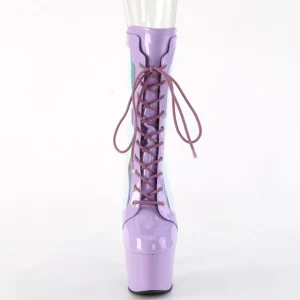 ADORE-1047 - 18 cm plateforme bottines talons aiguilles vernis lavande