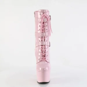 ADORE-1043 - 18 cm plateforme bottines talons aiguilles vernis rose