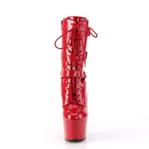 ADORE-1043 - 18 cm plateforme bottines talons aiguilles vernis rouges