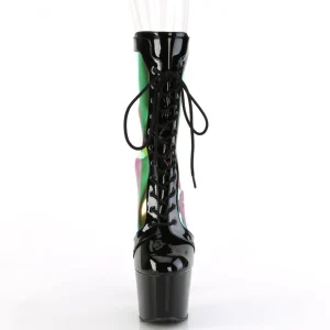 ADORE-1047 - 18 cm plateforme bottines talons aiguilles vernis noires