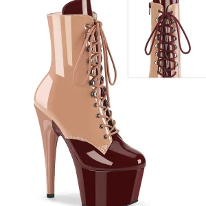 ADORE-1020DC - 18 cm plateforme bottine haut talon verni burgundy