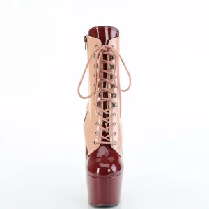 ADORE-1020DC - 18 cm plateforme bottine haut talon verni burgundy