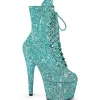 ADORE-1020GWR 18 cm bottine talon haut femme pleaser glitter turquoise