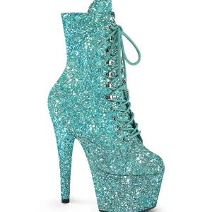 ADORE-1020GWR 18 cm bottine talon haut femme pleaser glitter turquoise