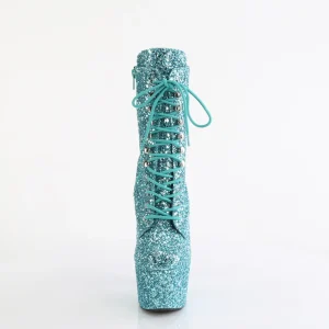 ADORE-1020GWR 18 cm bottine talon haut femme pleaser glitter turquoise