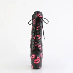 ADORE-1020KISSES 18 cm bottine talon haut femme pleaser noir