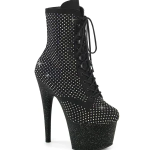 ADORE-1020RM 18 cm bottine talon haut femme pleaser strass noir