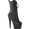 ADORE-1049WR - 18 cm plateforme bottines talons aiguilles vegan noires