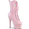 ADORE-1040WRHG - 18 cm plateforme bottines talons aiguilles hologramme rose