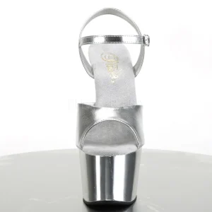 Argent 18 cm ADORE-709 Chrome Plateforme Talons Hauts