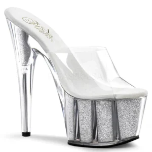 Argent 18 cm ADORE-701G Etinceler Plateforme Mules Hautes