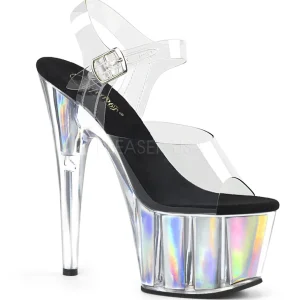 Argent 18 cm ADORE-708HGI Hologramme talons avec plateforme