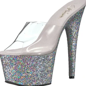 Argent 18 cm ADORE-701LG etincelle plateforme mules talons hauts