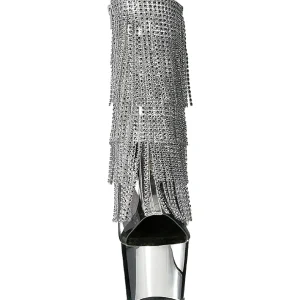 Argent 18 cm ADORE-1017RSF bottines a frangees pour femmes a talon