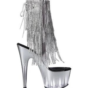 Argent 18 cm ADORE-1017RSFT bottines a frangees pour femmes a talon