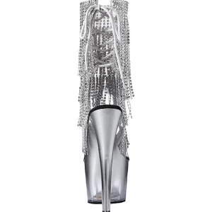 Argent 18 cm ADORE-1017RSFT bottines a frangees pour femmes a talon
