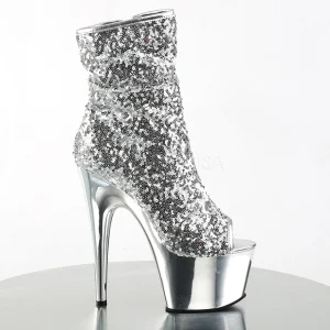 Argent 18 cm ADORE-1008SQ bottines a paillettes pour femmes