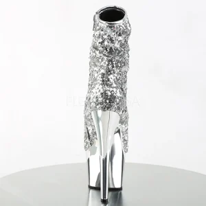 Argent 18 cm ADORE-1008SQ bottines a paillettes pour femmes