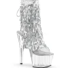 Argent 18 cm ADORE-1017SQF bottines à paillettes pour frangees