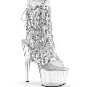 Argent 18 cm ADORE-1017SQF bottines à paillettes pour frangees