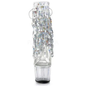 Argent 18 cm ADORE-1017SQF bottines à paillettes pour frangees