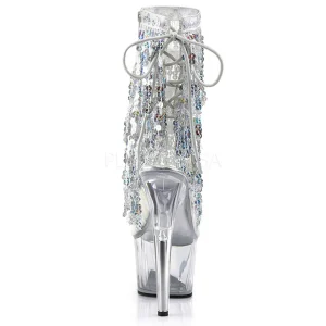 Argent 18 cm ADORE-1017SQF bottines à paillettes pour frangees