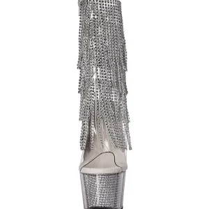 Argent 18 cm ADORE-1017SRS bottines a frangees pour femmes a talon