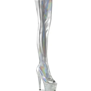 Argent 18 cm BEJ-3011-7 Hologramme bottes overknee plateforme pole dance