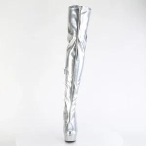 Argent 15 cm DELIGHT-3000HWR Hologramme bottes overknee plateforme de pole dance