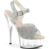 Argent 15 cm DELIGHT-N chaussures à talons strass transparent plateforme
