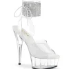 Argent 15 cm DELIGHT-627RS transparentes plateforme talon haut avec bande de cheville