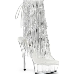 Argent 15 cm DELIGHT-1017RSF talons hauts bottines a frangees