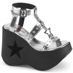 Argent 13 cm DemoniaCult DYNAMITE-12 sandales emo talons compensées