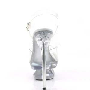 Argent 16,5 cm ECLIPSE-608DM Sandales Talons Aiguilles