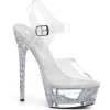 Argent 16,5 cm ECLIPSE-608GT Sandales Talons Aiguilles