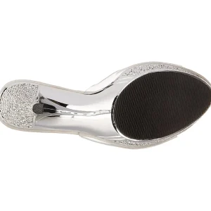 Argent 11,5 cm ELEGANT-401 Pierre strass plateforme mules femme