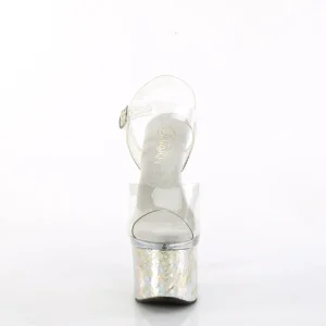 Argent 18 cm ESTEEM-708CK chaussures plateforme et talons glitter