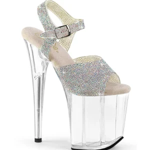 Argent 20 cm FLAMINGO chaussures à talons plateforme strass