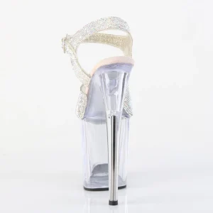 Argent 20 cm FLAMINGO chaussures à talons plateforme strass