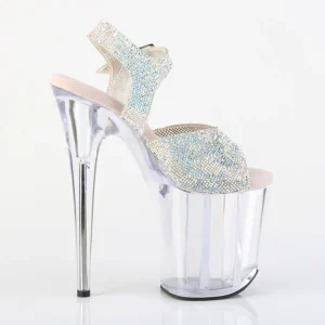 Argent 20 cm FLAMINGO chaussures à talons plateforme strass