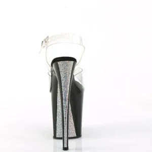 Argent 20 cm FLAMINGO-808CRS-2 chaussures à talons plateforme strass