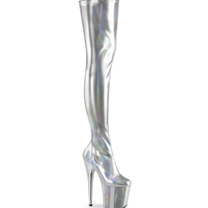 Argent 20 cm FLAMINGO-3000HWR Hologramme bottes overknee plateforme de pole dance