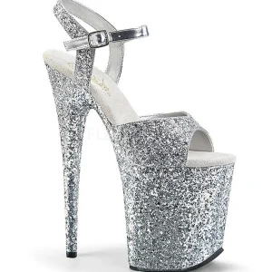 Argent 20 cm FLAMINGO-810LG etincelle talons avec plateforme