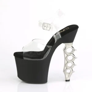 Argent 18 cm IRONGRIP-708 chaussure plateforme et talon poing américain