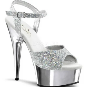 Argent 15 cm Pleaser DELIGHT-609G Chrome Plateforme Talons Hauts
